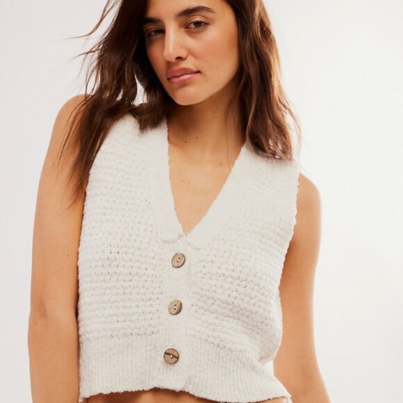 Free People White Ava Sweater Vest - Picture 5 of 8